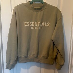 Fear of God ESSENTIALS Olive Crewneck Sweatshirt